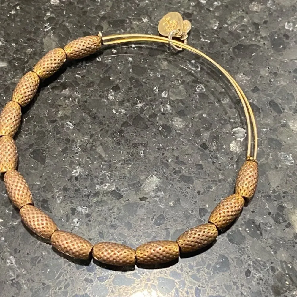 Alex &‎ Ani Gold tone Bangle Beaded Stack Bracelet